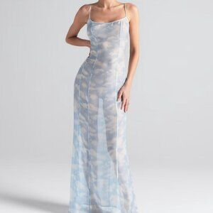 LONG SLIP DRESS Skims Romance, NWT, Large, Cloud Blue